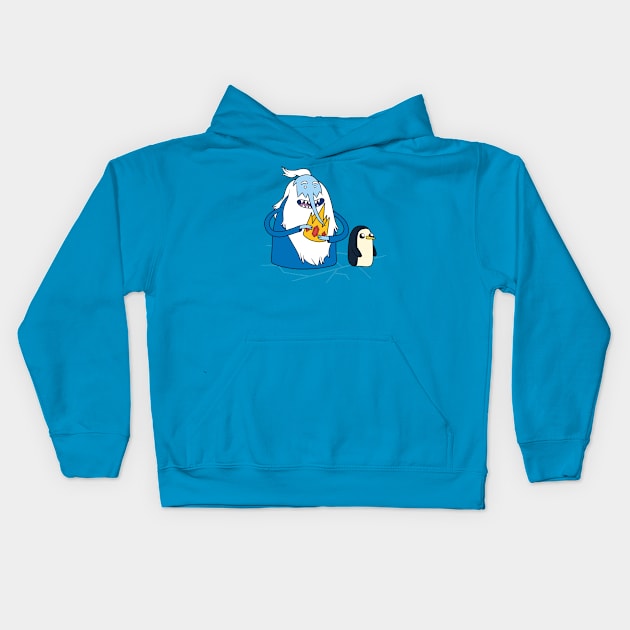 The Ice King and Penguin Kids Hoodie by valentinahramov